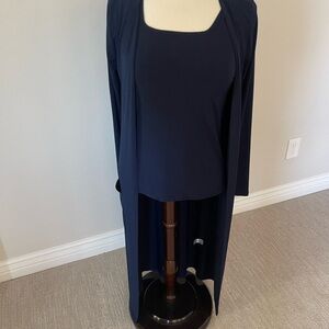 Chic Navy Ensemble with Long Cardigan